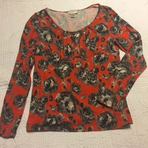 Loft floral print Jersey shirt M Long sleeved